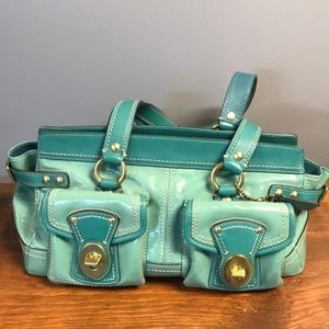 Turquoise Coach purse